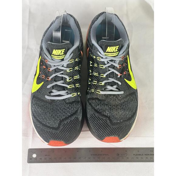 Nike Zoom Structure 18 Running Shoes Men's 12 Gray Neon -Insoles Replaced Gel - Picture 3 of 7